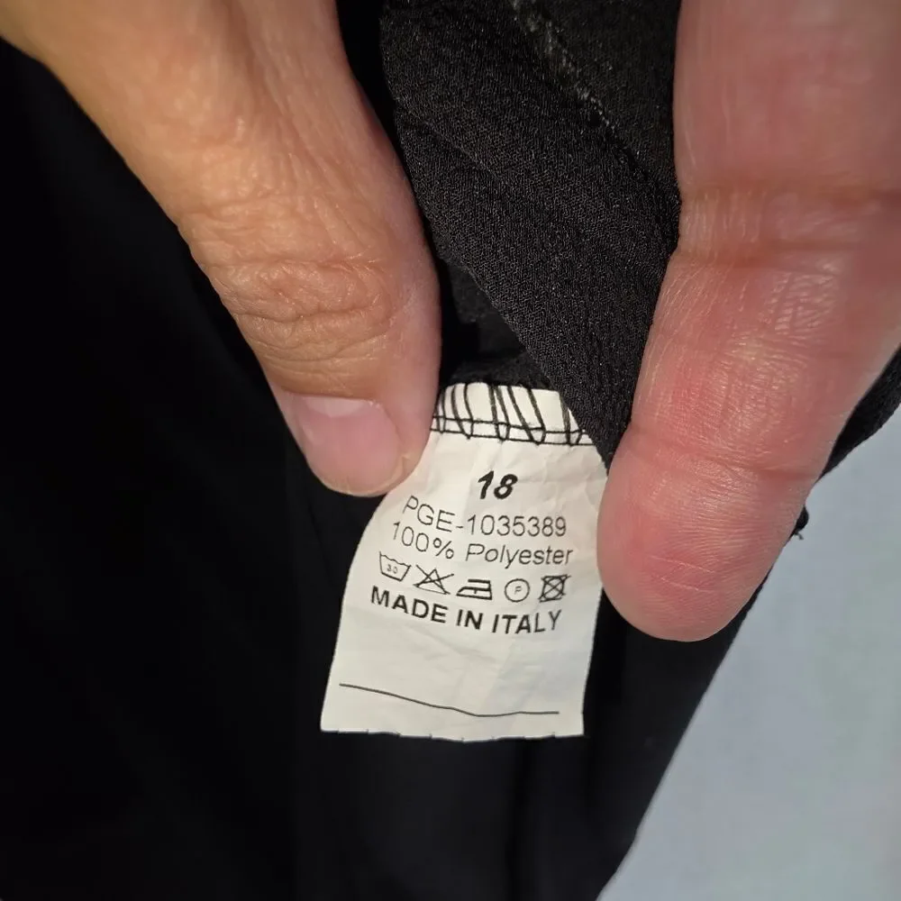 Boohoo Black Maxi Swim Dress – Plunge Neck, Size 18